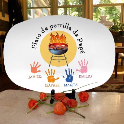 Plato para asar a la parrilla personalizado de papá Regalo para el Día del Padre