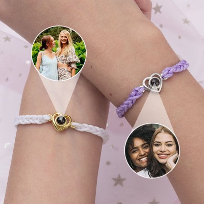 Pulsera personalizada de proyección de fotos de corazón de amiga, regalo de Navidad para sus regalos personalizados para amigas