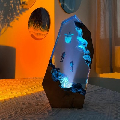 VENTA CALIENTE❗❗❗Luz Nocturna de Resina con Luz Nocturna de Pareja de Tortugas Marinas