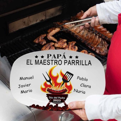 Plato para asar a la parrilla personalizado de papá Regalo para el Día del Padre