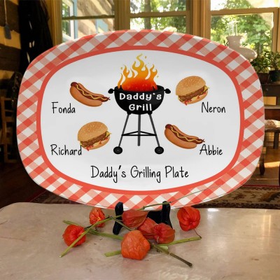 Plato para asar a la parrilla personalizado de papá Regalo para el Día del Padre