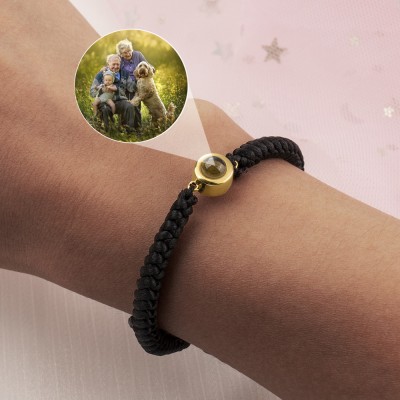 Pulsera de proyección fotográfica conmemorativa de cuerda trenzada personalizada