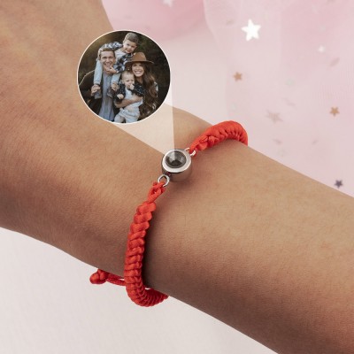Pulsera de proyección fotográfica conmemorativa de cuerda trenzada personalizada