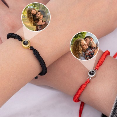 Pulsera de pareja con foto personalizada, regalo de Navidad y San Valentín para ella