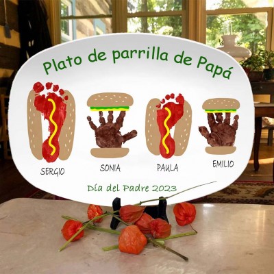 Plato para asar a la parrilla personalizado de papá Regalo para el Día del Padre