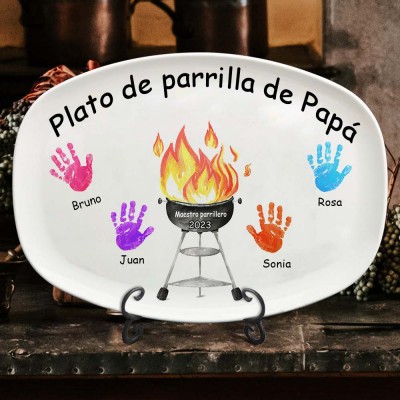 Plato para asar a la parrilla personalizado de papá Regalo para el Día del Padre