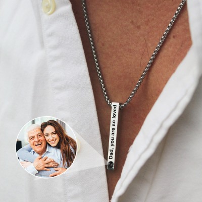 Collar personalizado para hombre con proyección de fotos y imagen en el interior Ideas de regalos para el día del padre