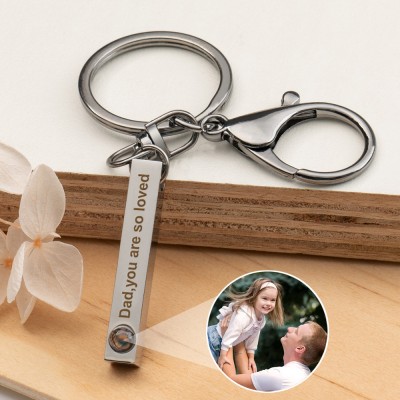 Llavero de proyección de fotos personalizado con imagen en el interior, regalos conmemorativos para papá, abuelo, ideas de regalos para el día del padre
