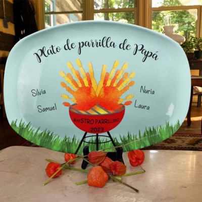 Plato para asar a la parrilla personalizado de papá Regalo para el Día del Padre