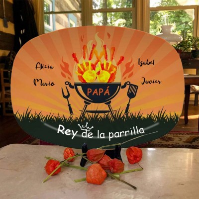 Plato para asar a la parrilla personalizado de papá Regalo para el Día del Padre