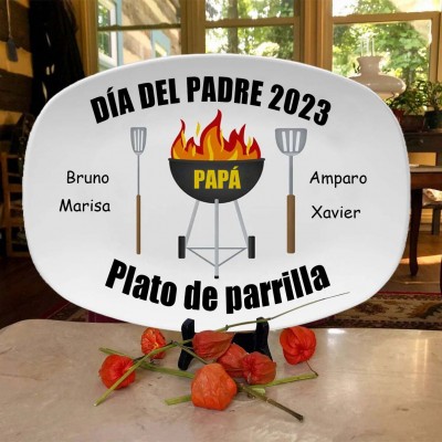 Plato para asar a la parrilla personalizado de papá Regalo para el Día del Padre