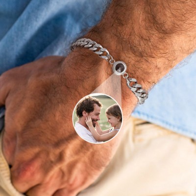 Pulsera de proyección de fotos personalizada con imagen en el interior, regalos únicos para hombres, regalo del Día del Padre de hija