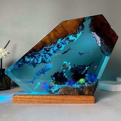¡¡Gran venta!! Luz nocturna de resina epoxi oceánica