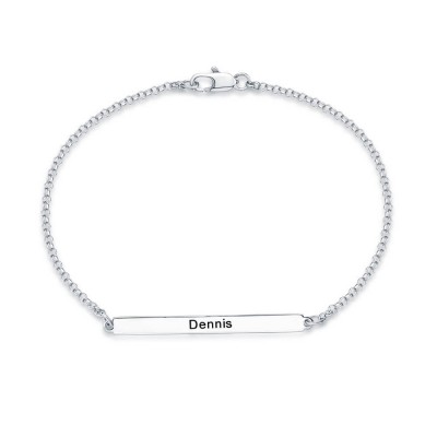 Pulsera personalizada con barra de plata con piedra natal