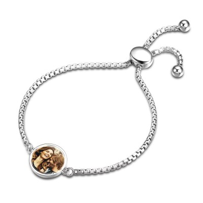 Pulsera de foto personalizada en plata