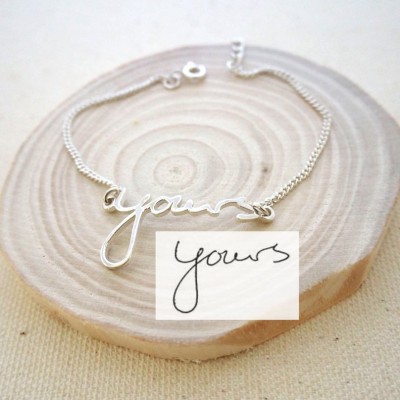 Joyería de escritura a mano real personalizada | Pulsera de firma