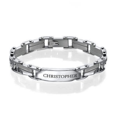 Pulsera grabada para hombre