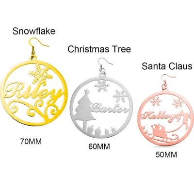 Aretes personalizados con nombre circular