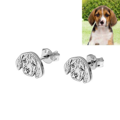 Aretes personalizados con foto de mascota en plata