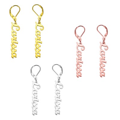 Pendiente de gota con cadena con nombre personalizado