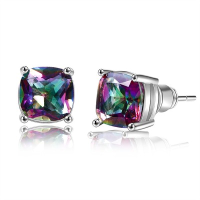 Aretes cuadrados con circonitas