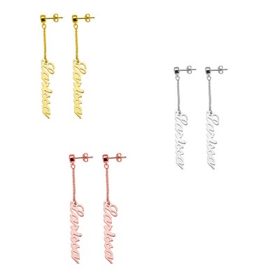 Pendiente de gota con cadena con nombre personalizado