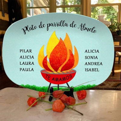Plato para asar a la parrilla personalizado de papá Regalo para el Día del Padre