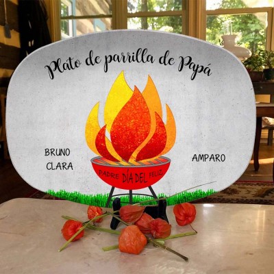 Plato para asar a la parrilla personalizado de papá Regalo para el Día del Padre