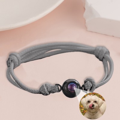 Pulsera de proyección fotográfica conmemorativa de cuerda trenzada personalizada, regalo de aniversario