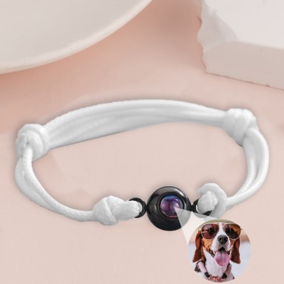 Pulsera de proyección fotográfica conmemorativa de cuerda trenzada personalizada, regalo de aniversario