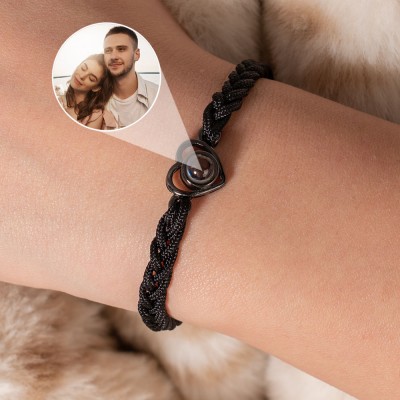 Regalo de foto de amor Pulsera de proyección de fotos de pareja personalizada Regalo de Navidad para pareja