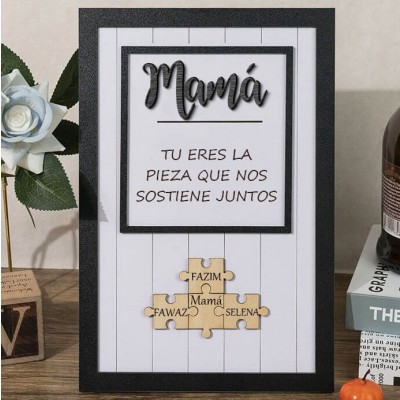 Piezas de rompecabezas personalizadas Signo de nombre Regalo del día de la madre