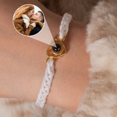 Pulsera de proyección de fotos de corazón personalizada, regalos de Navidad únicos para mujeres