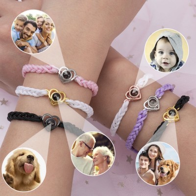 Pulsera de proyección de fotos familiar personalizada, regalo para esposa, regalo de Navidad para mamá, abuela, papá