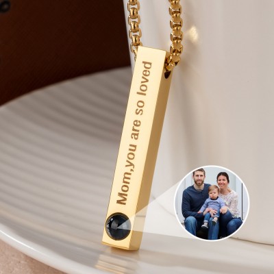 Collar de proyección personalizado con imagen en el interior Ideas de regalos familiares Regalos fotográficos únicos para mamá papá