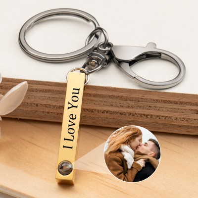 Llavero de proyección de fotos personalizado con imagen en el interior para hombres, regalos para ella, ideas de regalos de aniversario