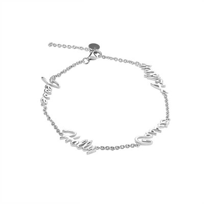 Pulseras de nombre personalizadas con dijes de nombre de 1 a 4