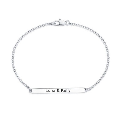 Pulsera con placa de identificación personalizada en plata de ley