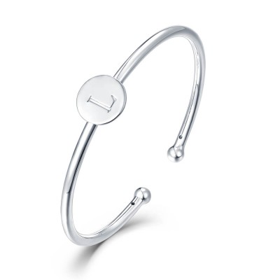Pulsera Grabable Abierta con Inicial