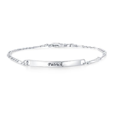 Pulsera de identificación para hombre con baño de oro