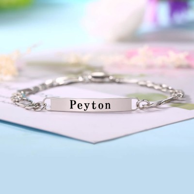 Pulsera de identificación personalizada para hombre con grabado