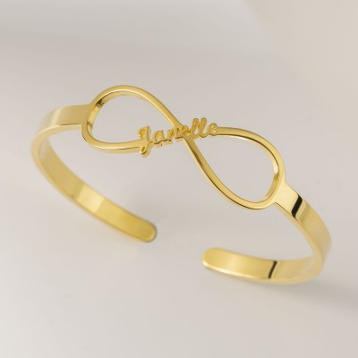 Brazalete de pulsera con nombre infinito personalizado con 1-6 nombres