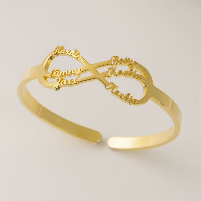 Brazalete de pulsera con nombre infinito personalizado con 1-6 nombres