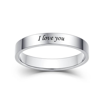S925 Anillo de escritura a mano conmemorativo de plata esterlina Anillo unisex de eternidad Regalo de escritura personalizada