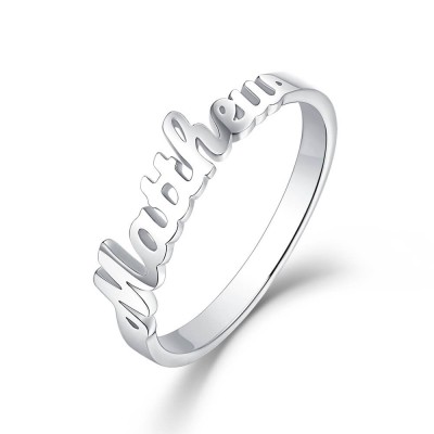Anillo con nombre personalizado de plata esterlina S925