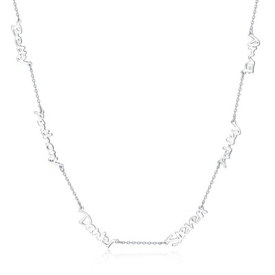 Collar de plata con nombre personalizado de 1 a 6 para ella