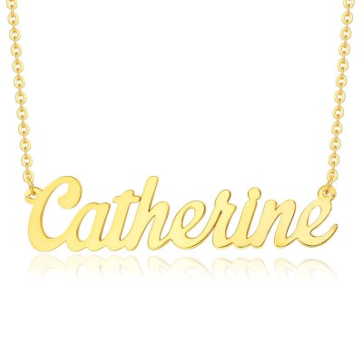 Collar personalizado con nombre clásico en oro de 18 quilates para ella