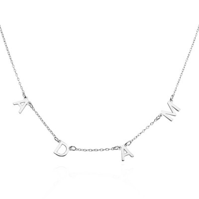 Collar con nombre personalizado de plata de 1 a 10 iniciales para ella