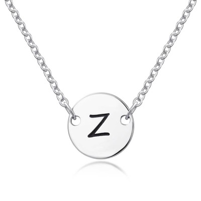 Collar con Inicial con Moneda Grabada Personalizada