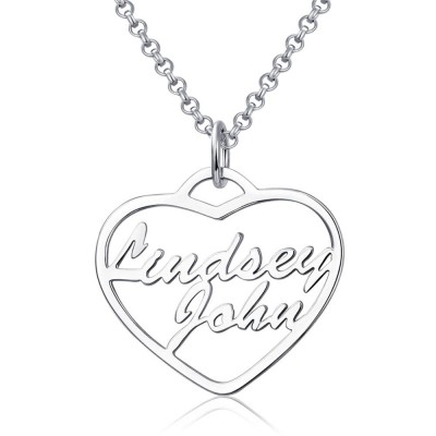 Collar personalizado en forma de corazón con 2 nombres Collar para parejas